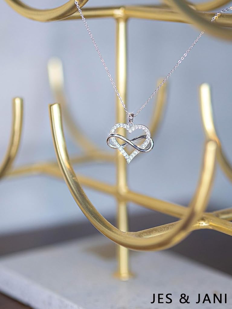 SANNIDHI® Heart Necklace for Women Silver Love Heart Pendant Necklaces Gift Items for Woman Girls SANNIDHI® Heart Necklace for Women Silver Love Heart Pendant Necklaces Gift Items for Woman Girls